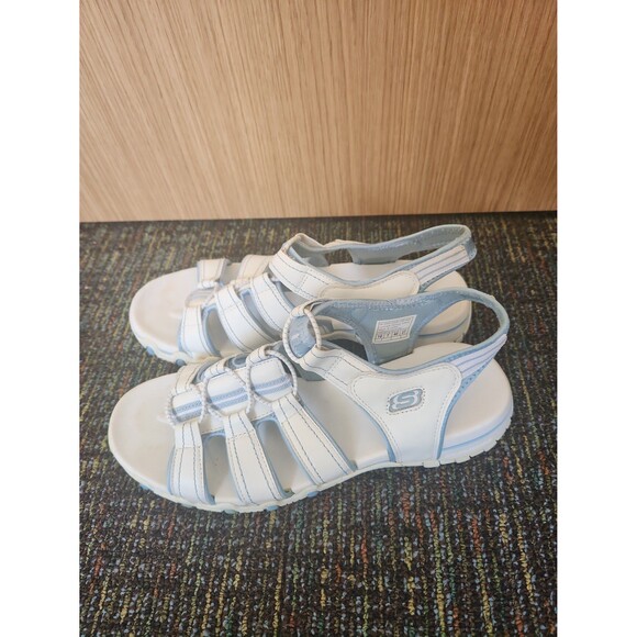Skechers Women's White & Blue Outdoors Active Sandals Size 10 - Picture 2 of 9